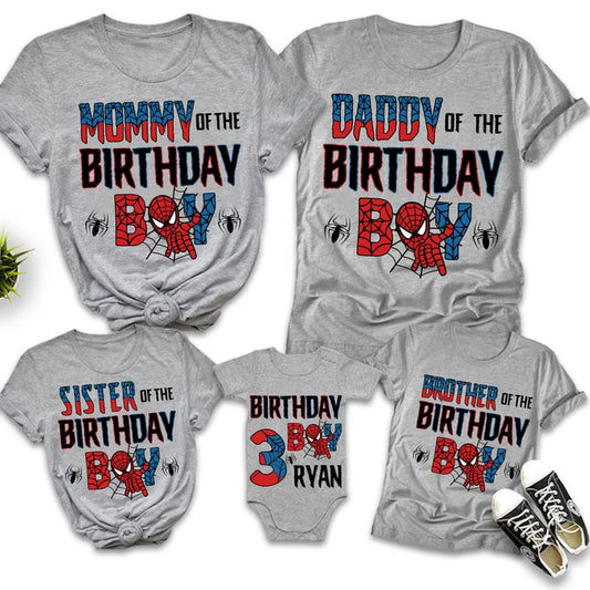 Personalized Spiderman Birthday Boy T-Shirt Bundle